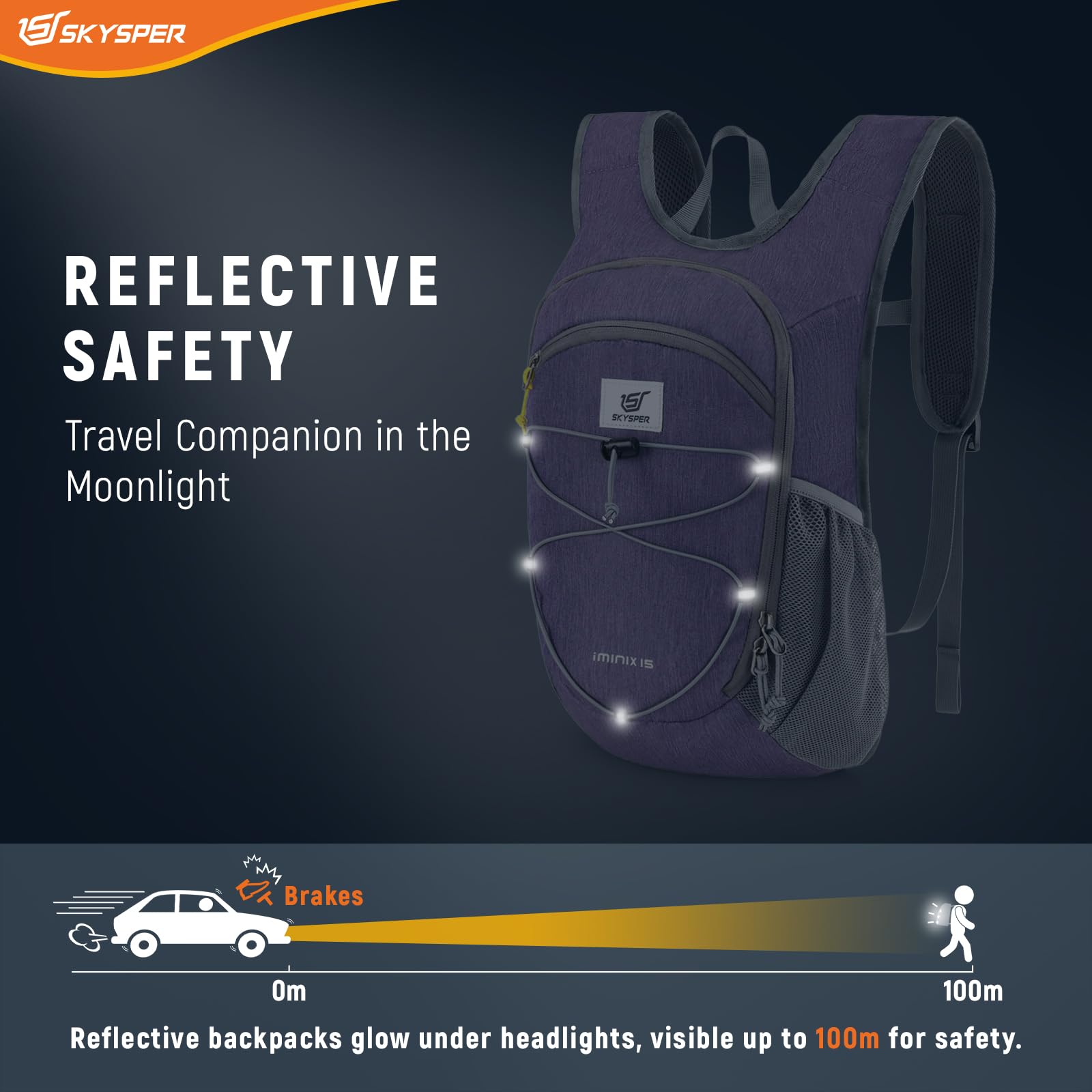 SKYSPER 15L/20L Foldable Hiking Backpack Lightweight Packable Travel Daypack with Chest Strap Small Folding Pack for Walking