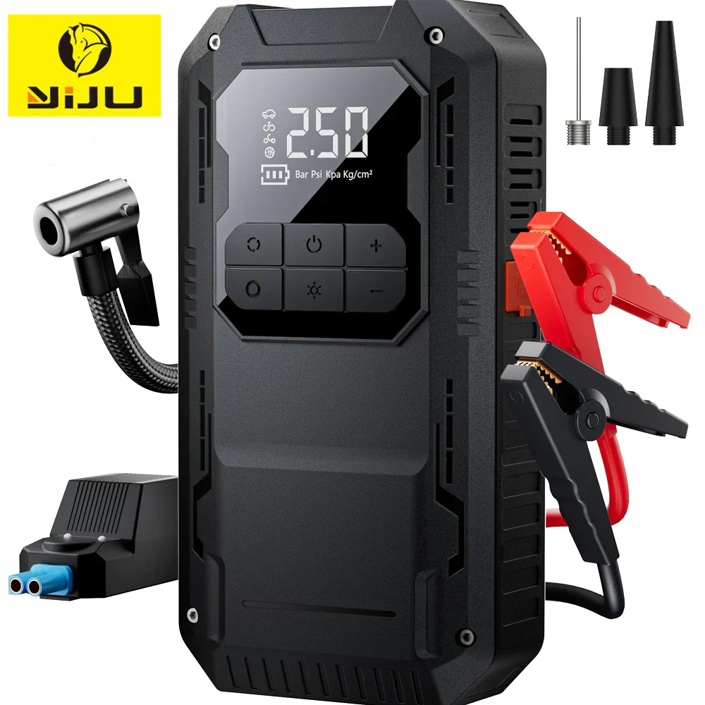 Heavy-Duty 4-in-1 Car Jump Starter with Air Pump and Power Bank