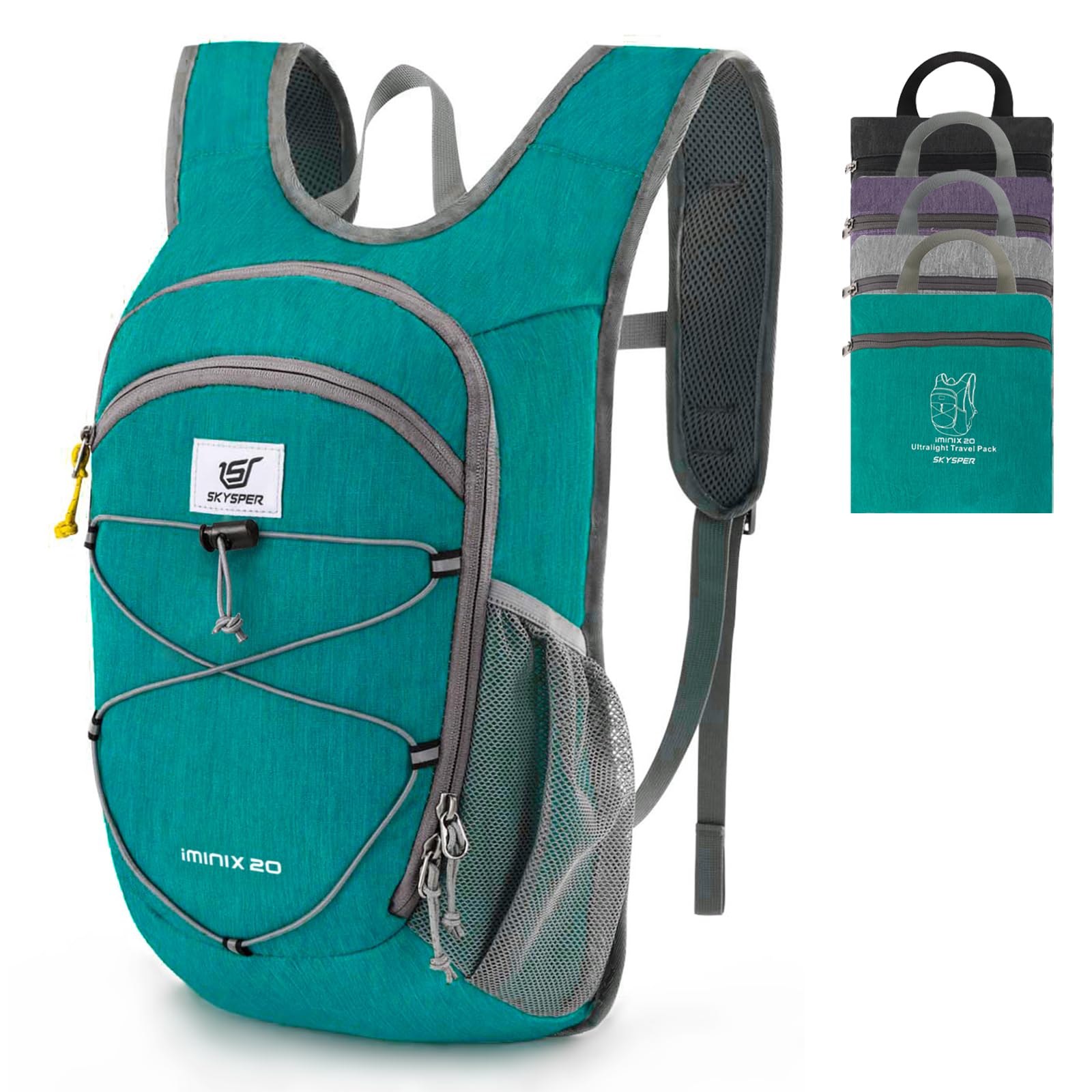 SKYSPER 15L/20L Foldable Hiking Backpack Lightweight Packable Travel Daypack with Chest Strap Small Folding Pack for Walking