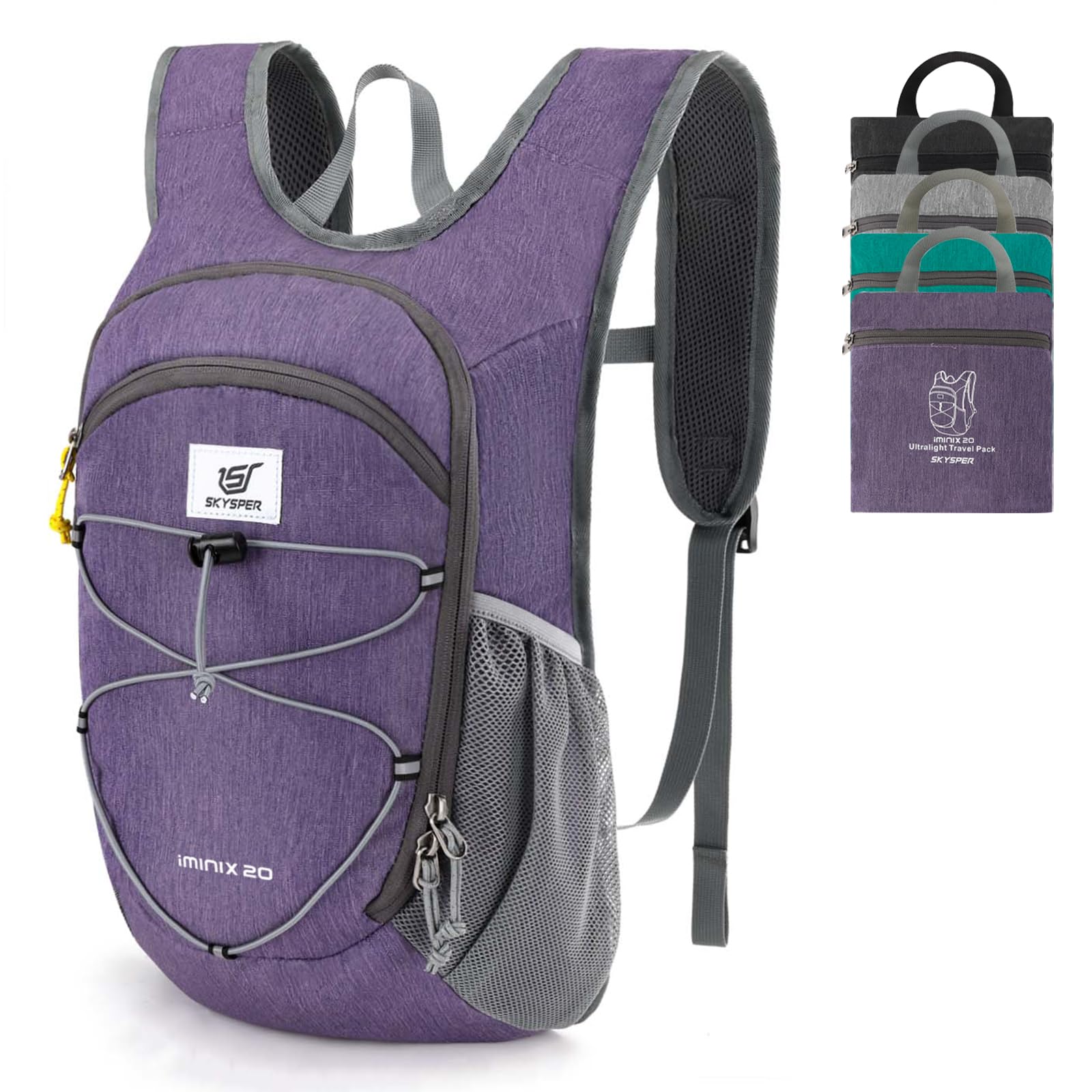 SKYSPER 15L/20L Foldable Hiking Backpack Lightweight Packable Travel Daypack with Chest Strap Small Folding Pack for Walking