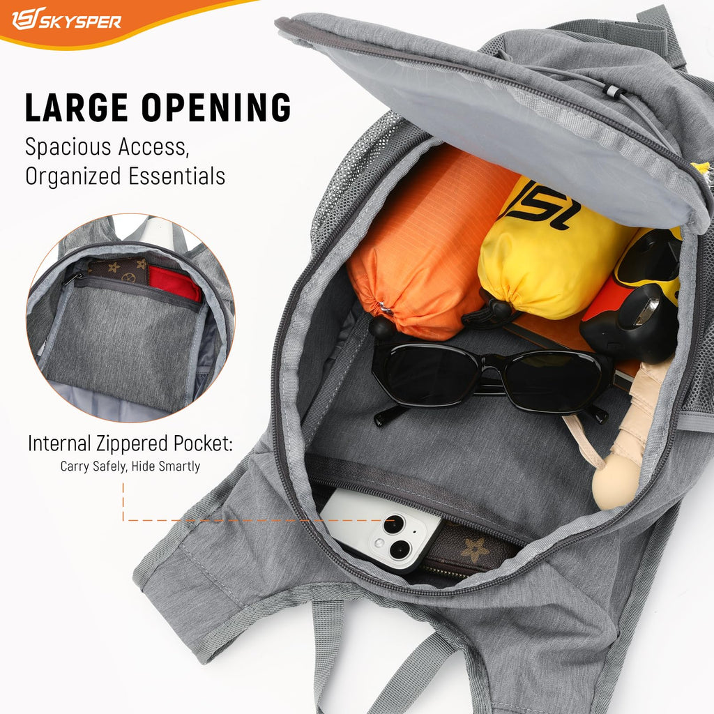 SKYSPER 15L/20L Foldable Hiking Backpack Lightweight Packable Travel Daypack with Chest Strap Small Folding Pack for Walking