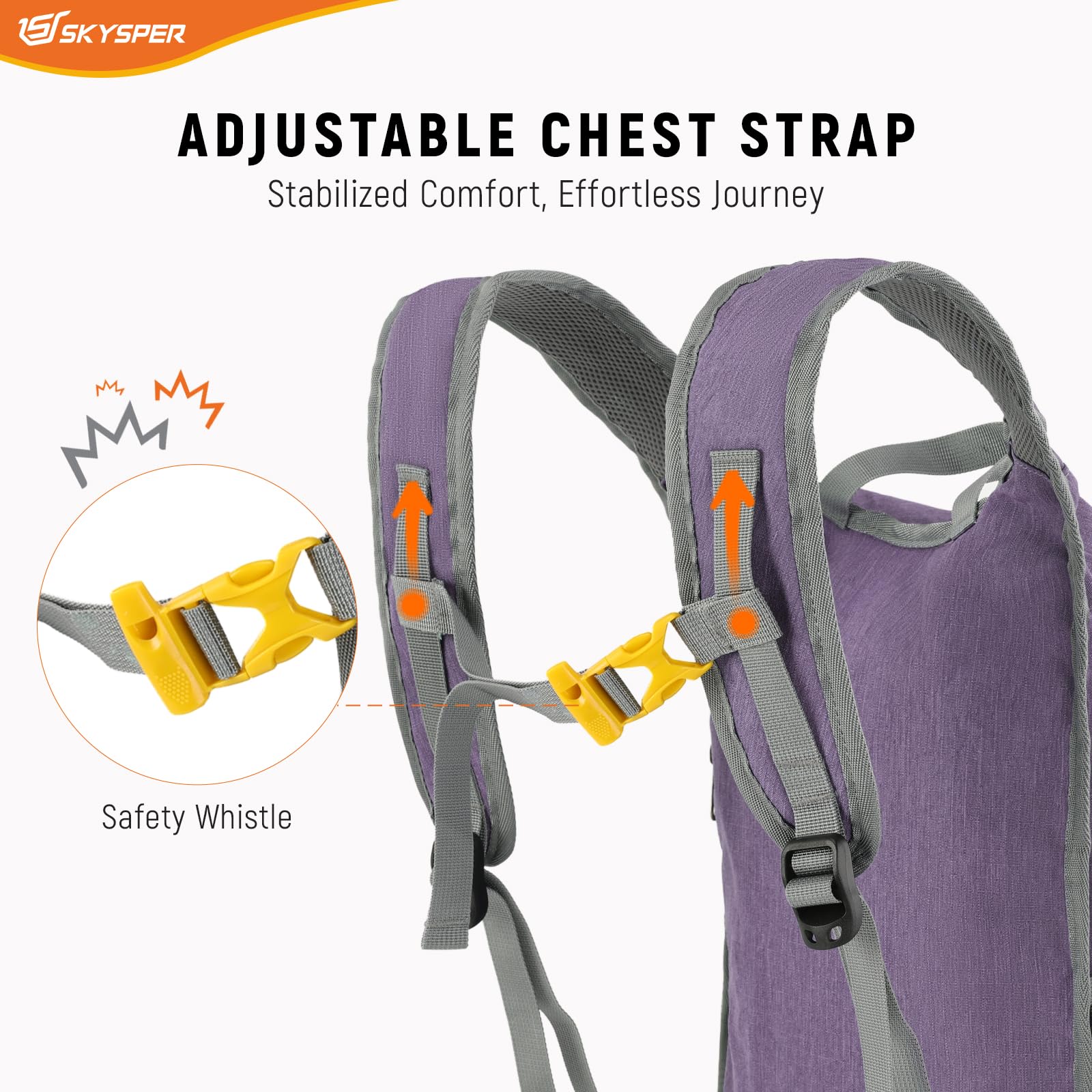 SKYSPER 15L/20L Foldable Hiking Backpack Lightweight Packable Travel Daypack with Chest Strap Small Folding Pack for Walking