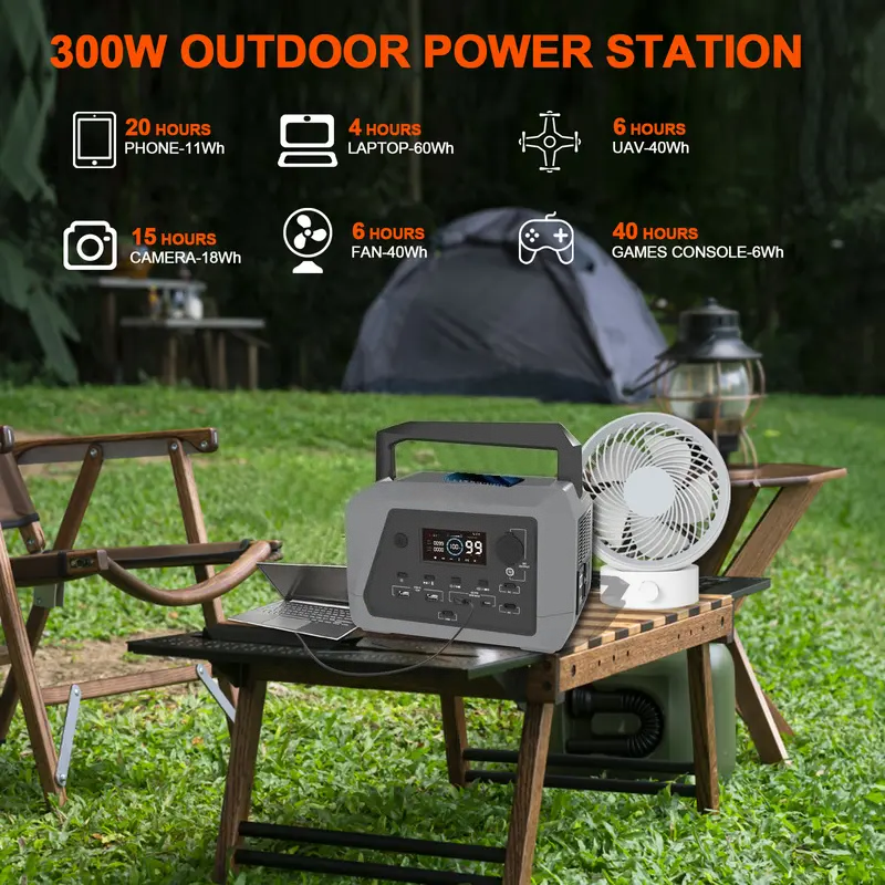 Portable power station 230 watts, camping lithium-ion battery, solar generator, quick charging