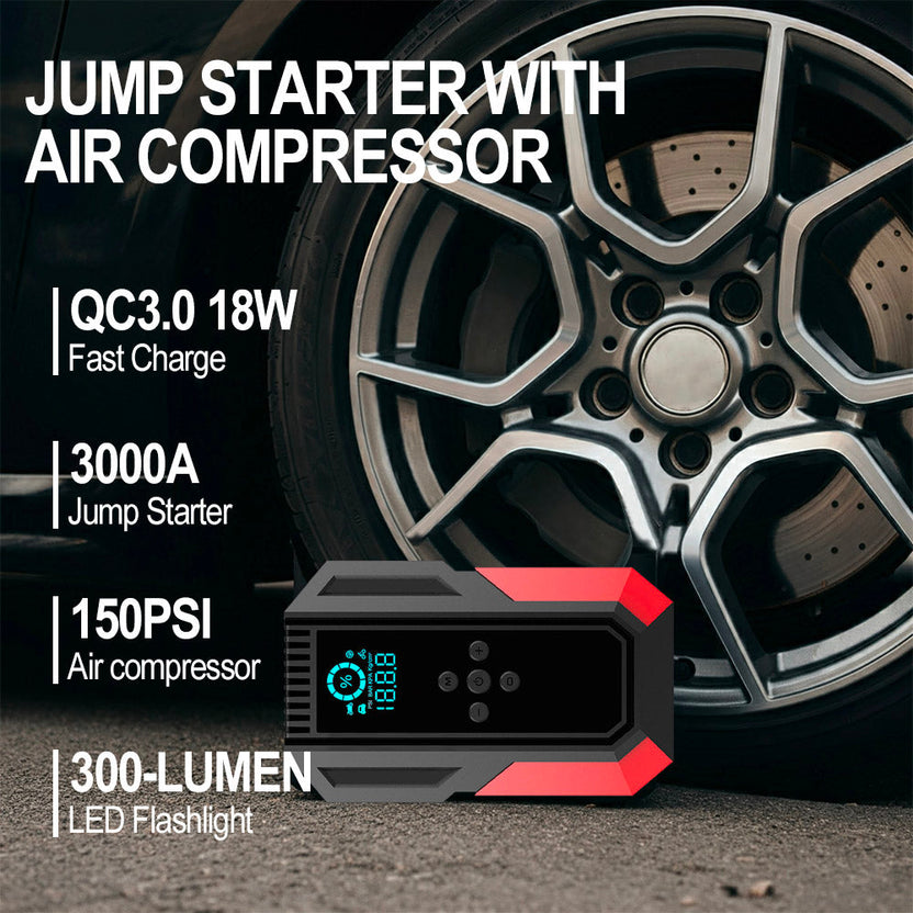 3000A Jump Starter with Air Compressor